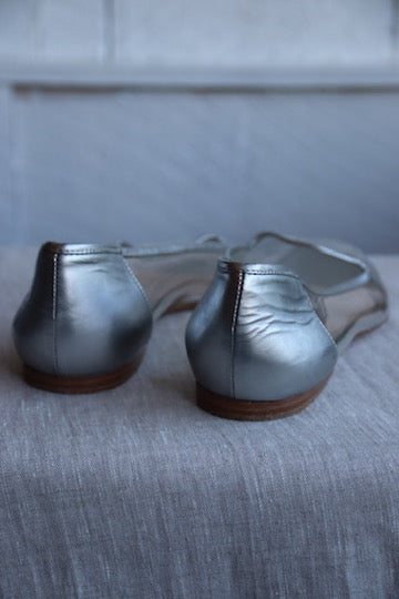 Maryam Nassir Zadeh Silver and Clear Flats