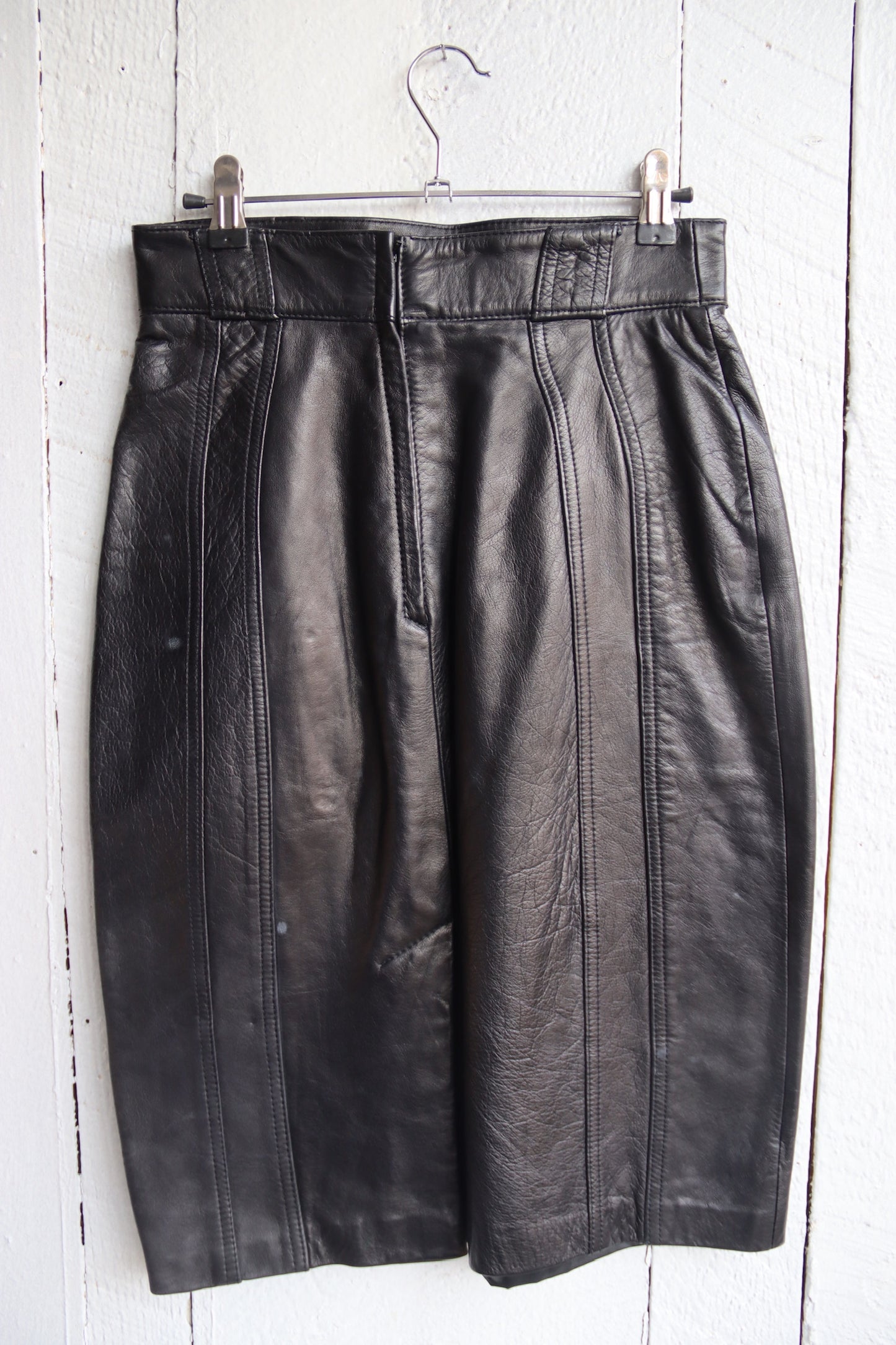 Vintage Pia Rucci Black Leather Skirt