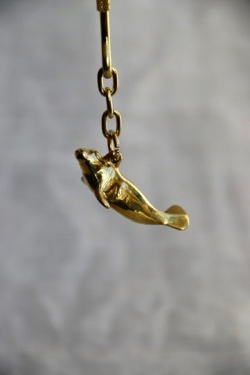 Vintage Brass Sea Animal Keychains