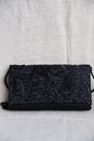 La regale black beaded purse sale