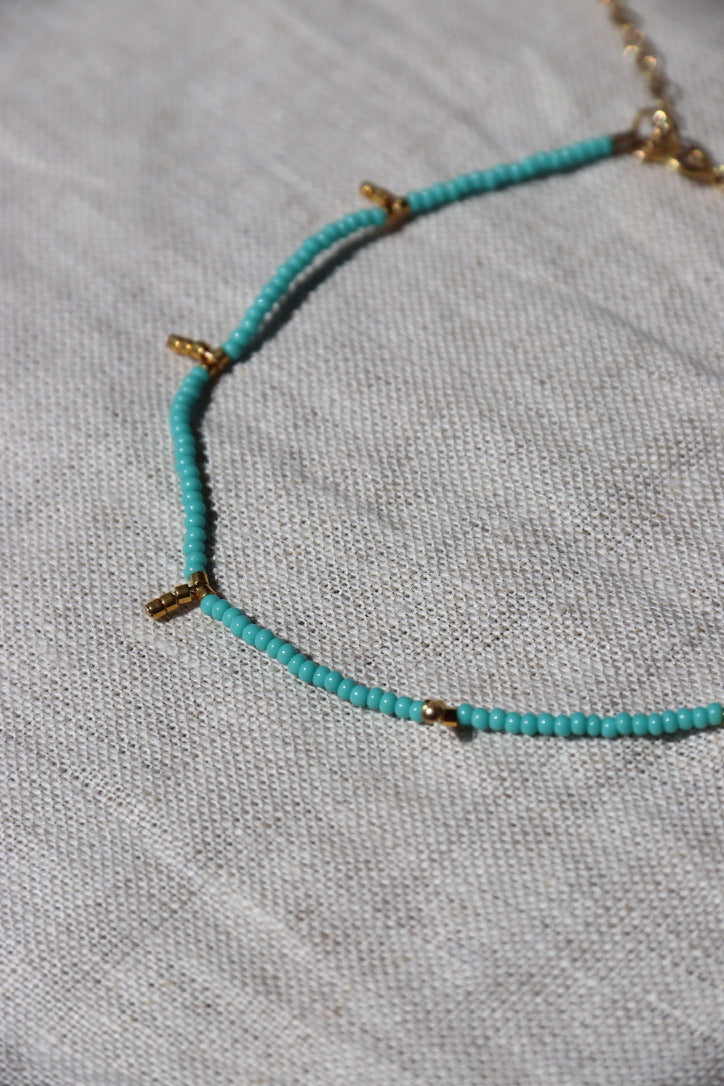 Sidai Designs Kisongo Turquoise Beaded Anklet