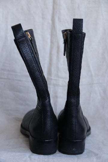 Tory Burch "Marion" Quilted Black Boots
