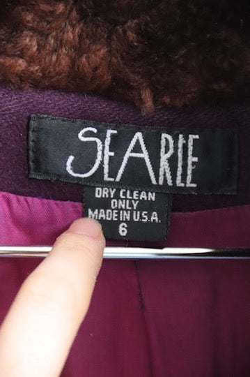 Vintage Searle Purple Cashmere Wool Coat - as is