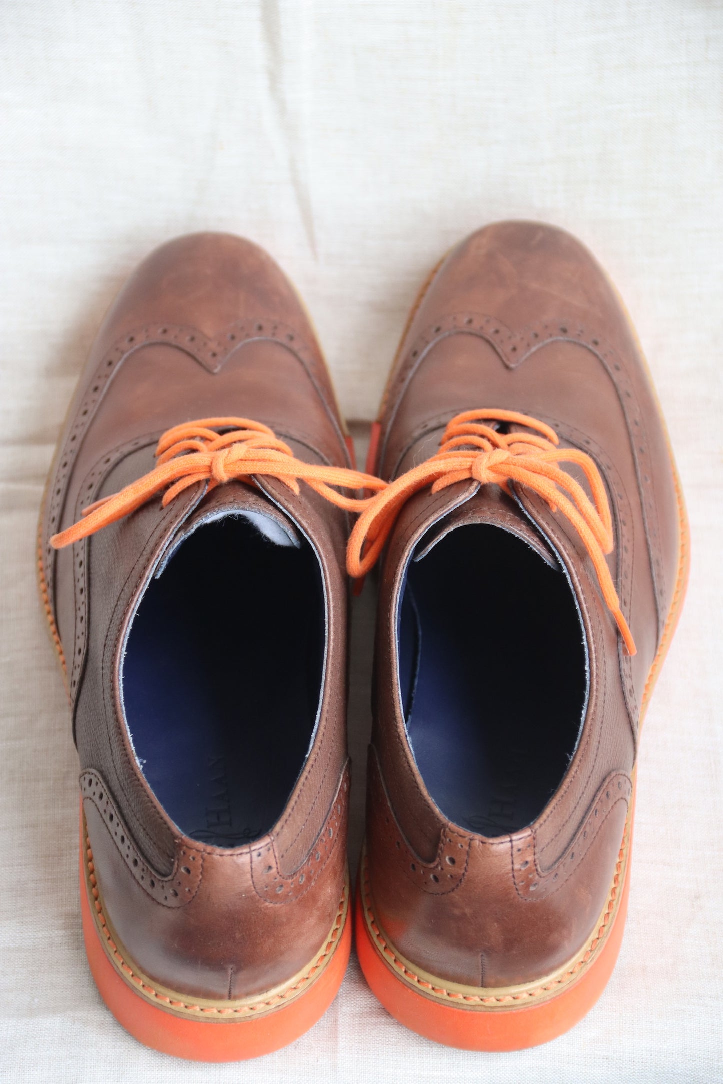 Ted Baker Brown and Orange Leather Dress Shoes