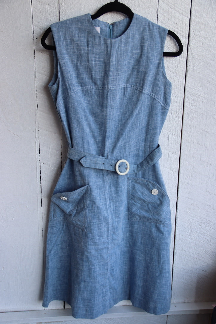 Vintage 60s Miss Donna Blue Belted Dress halfshellvintage Vintage 60s Miss Donna Blue Belted Dress halfshellvintage