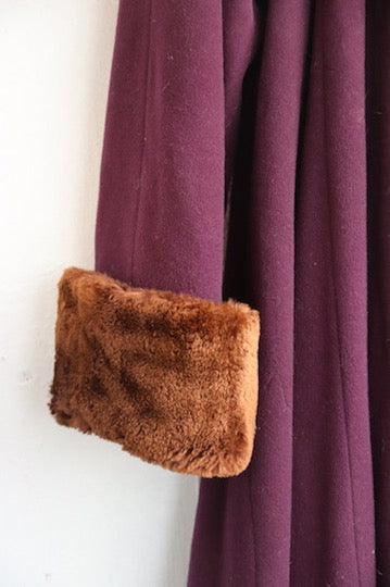 Vintage Searle Purple Cashmere Wool Coat - as is