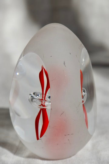 Art Cristal Bohemia Frosted Glass Paperweight