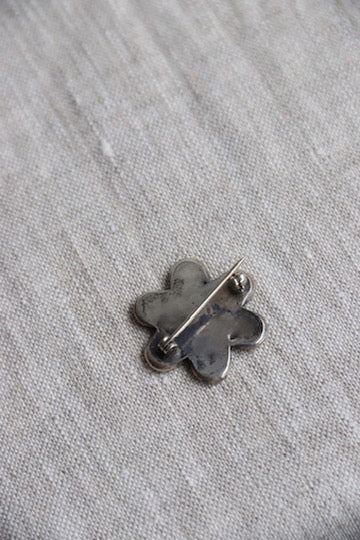 Sterling Silver and Turquoise Flower Pin