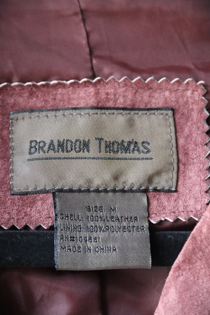 Brandon Thomas Suede Jacket with Contrast Stitching