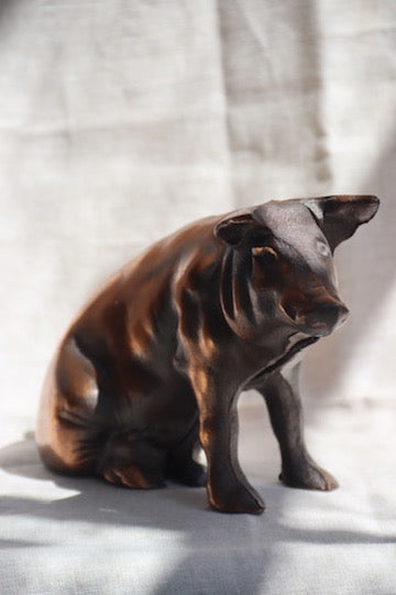 Large Cast Iron Copper Wash Piggybank