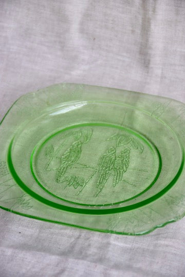Anchor Hocking Parrot Green Federal Glass Dinner Plate