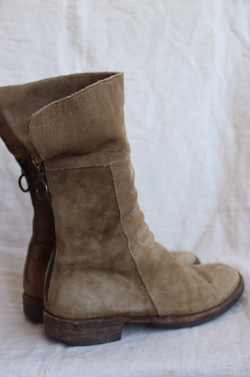 Fiorentini Baker Tan Suede Leather Zip Boots