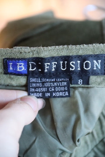 I.B. Diffusion Green Leather Pants