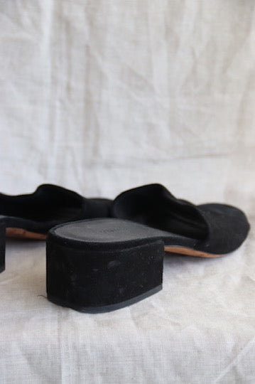 Vince Black Suede Heeled Slides - 40