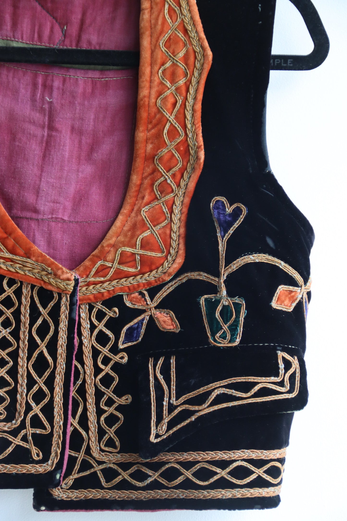 Vintage Hand Embroidered Velvet Vest