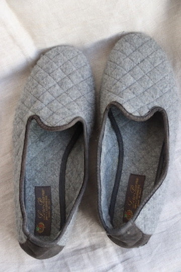 Loro Piana Grey Cashmere Slippers