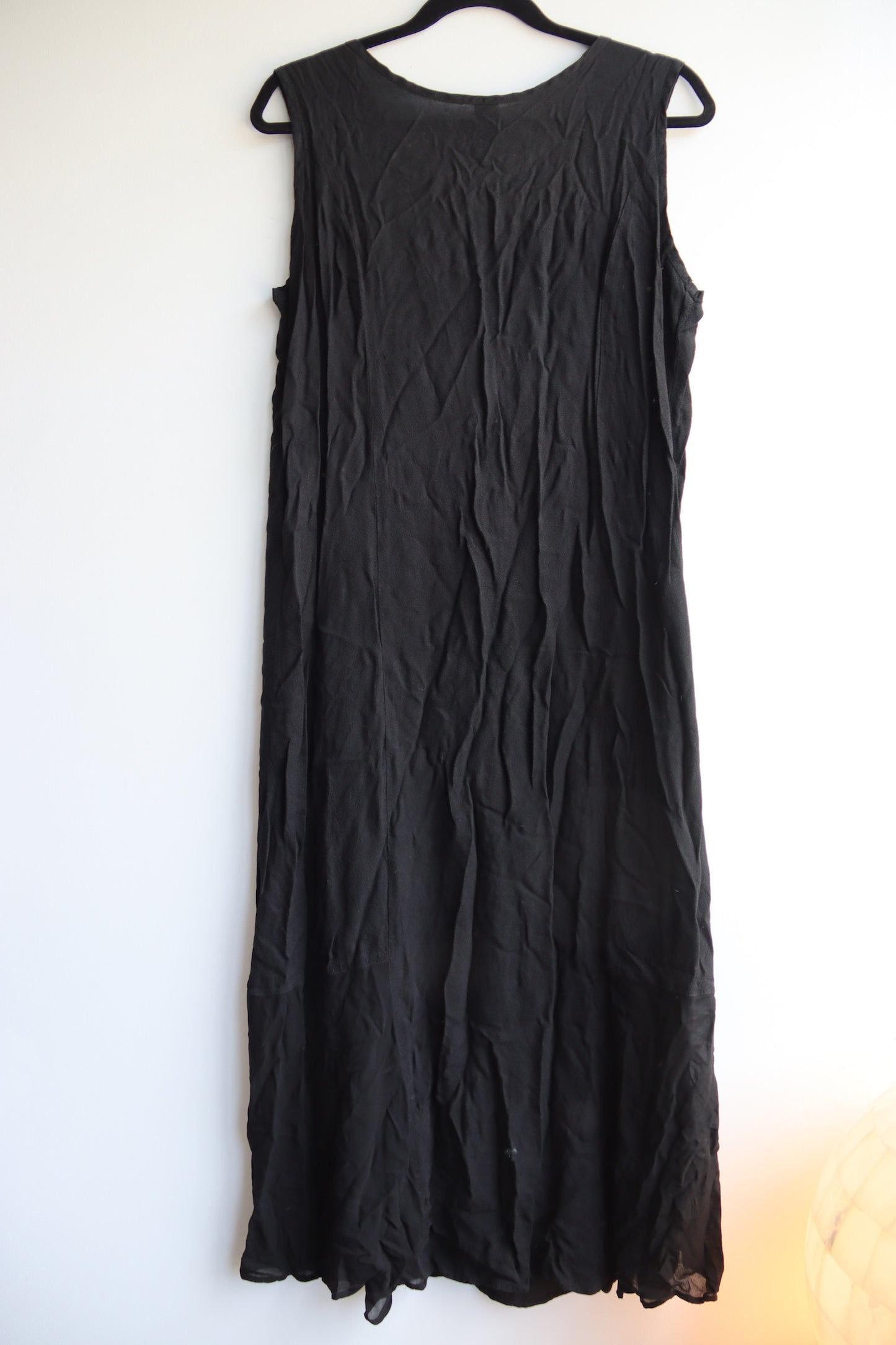 Black Silk Crinkled Dress
