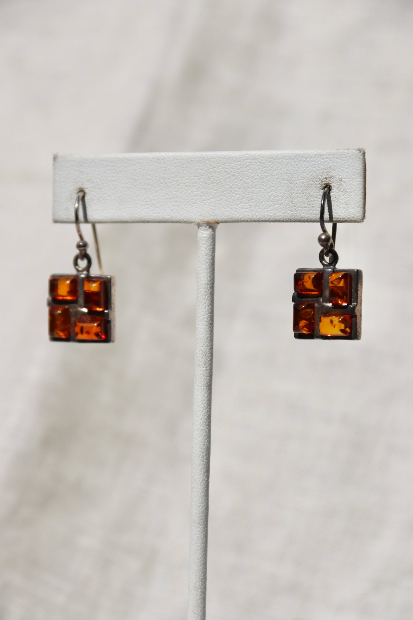 Sterling Silver Amber Earrings