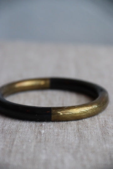 Bone Bangle with Brass Plating
