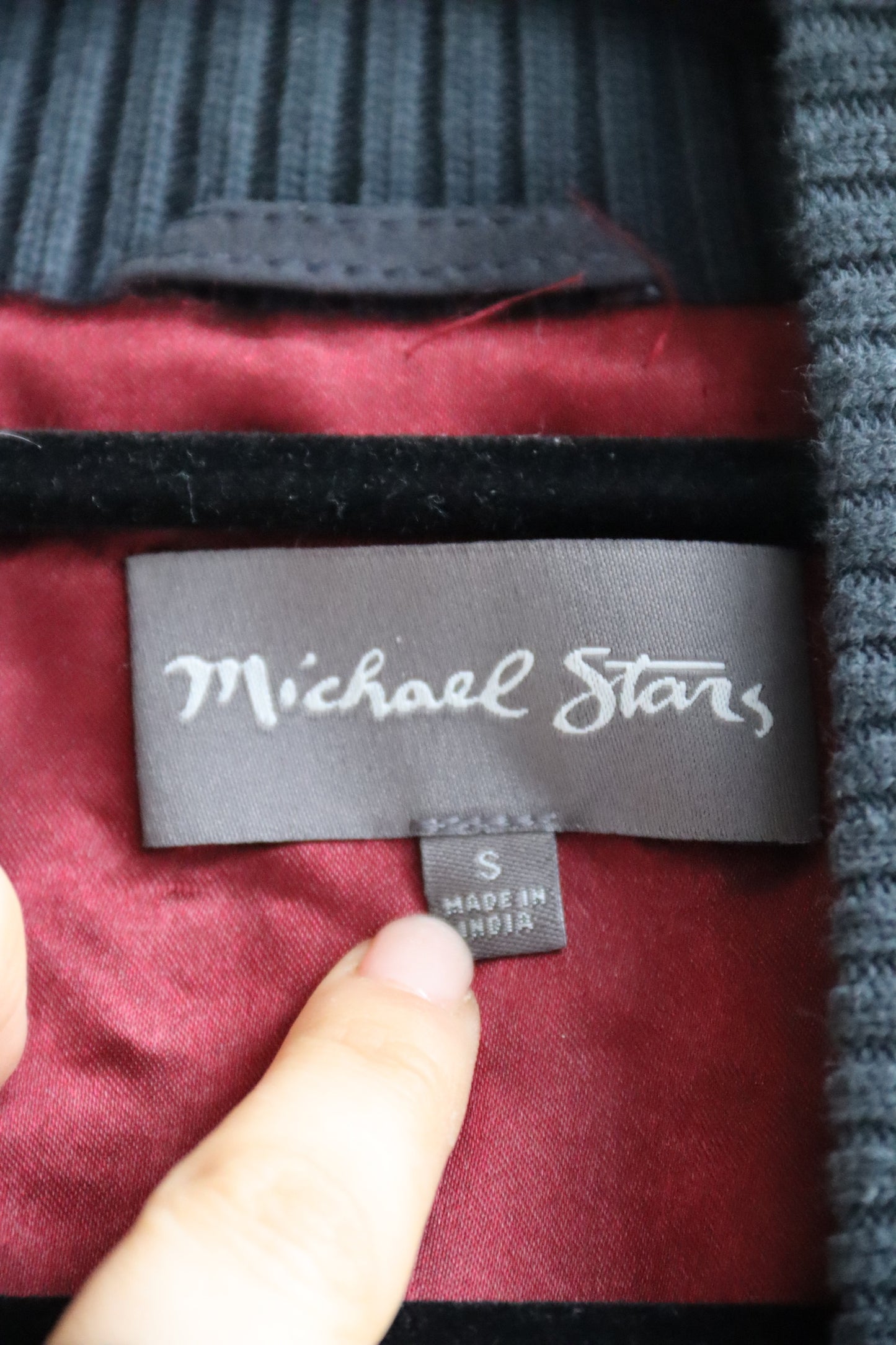 Michael Stars Leather Bomber Jacket