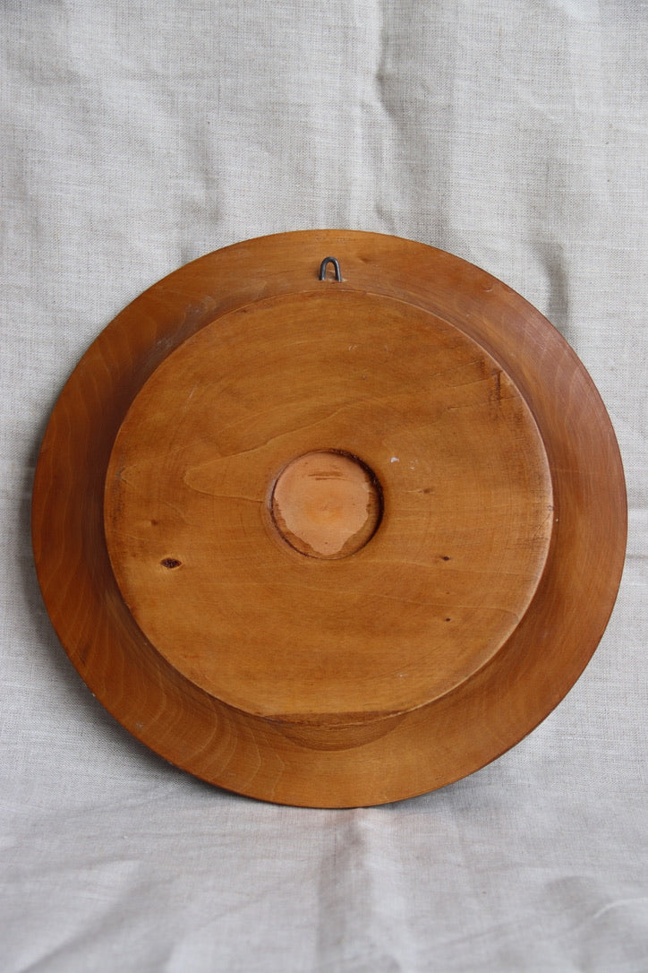 Vintage Wooden Painted Wall Plate