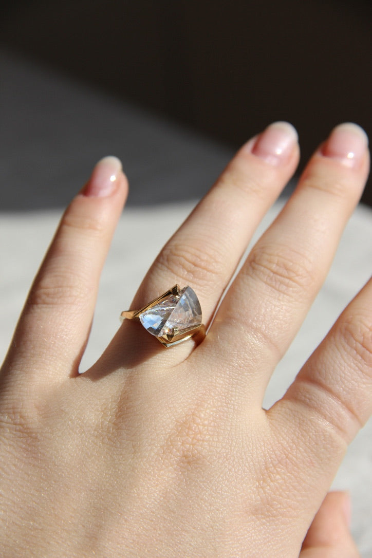 Fantasy Cut Cubic Zirconia Ring - 10K
