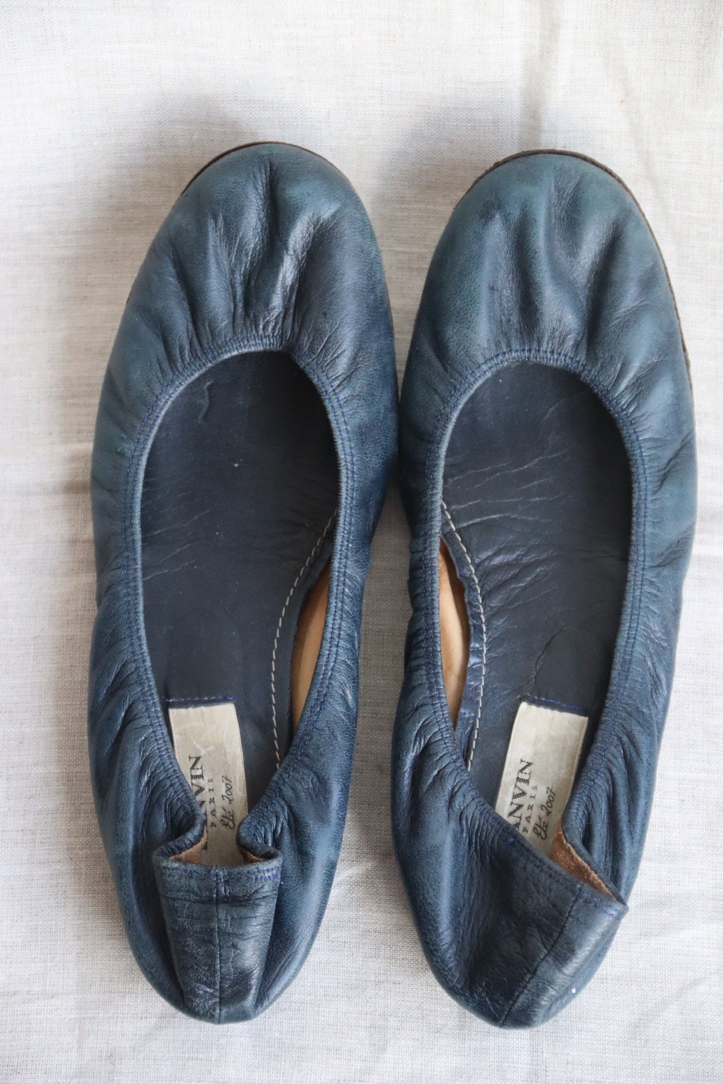 Lanvin Blue Leather Ballet Flats - 10