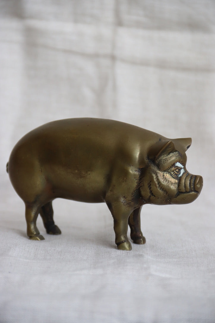 Brass Pig Figurine