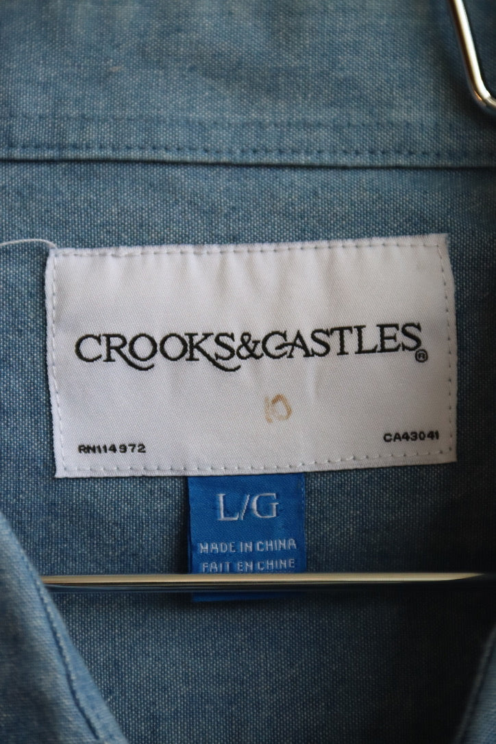Crooks & Castles Men’s Blue Button Down