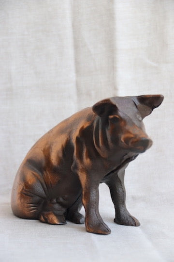 Large Cast Iron Copper Wash Piggybank