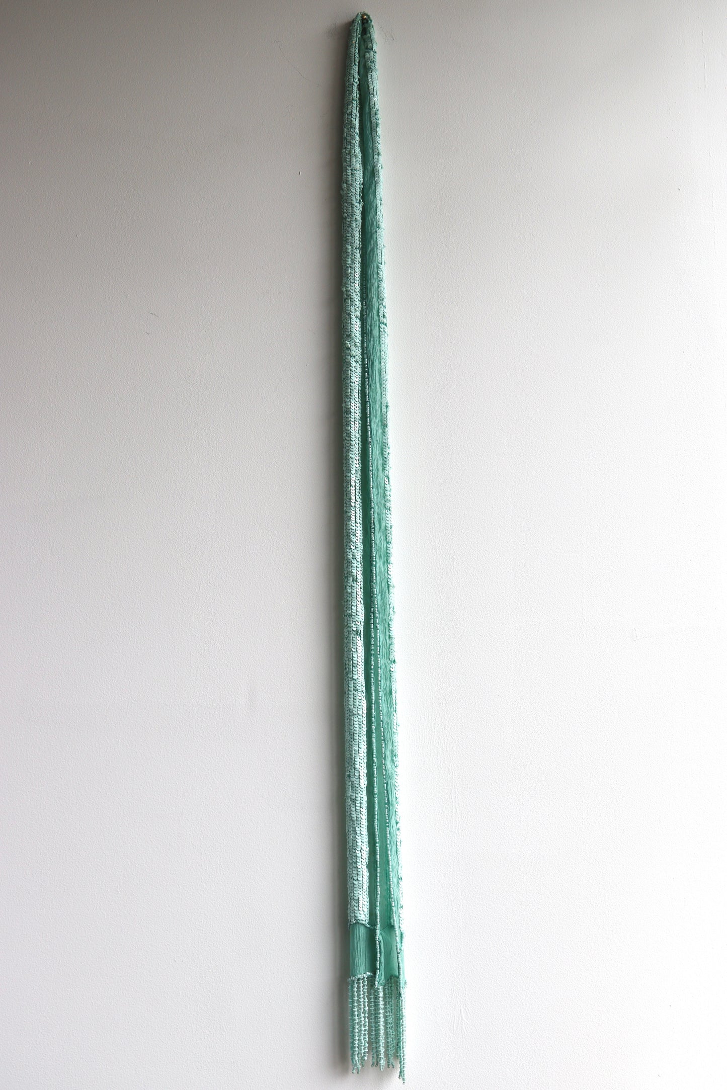 Teal Beaded and Sequined Scarf