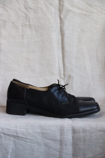 Salvatore Ferragamo Black Nylon Mesh Oxfords - 10