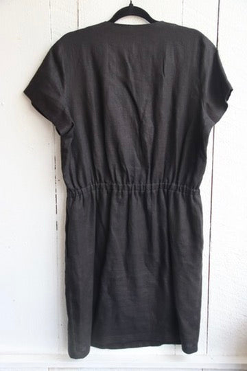Galeries Lafayette Paris Black Linen Dress