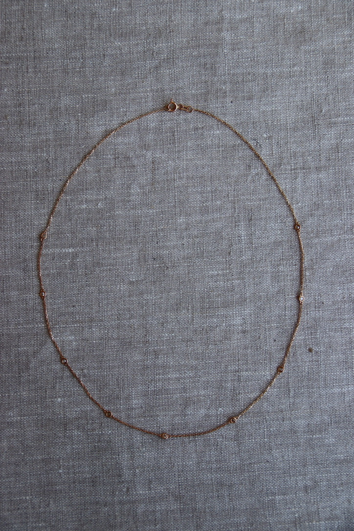 Bezel Set Diamond Station Necklace