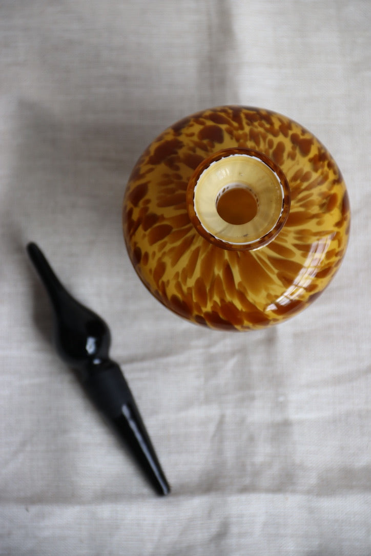 Brown Speckled Tortoise Glass Perfume Bottle