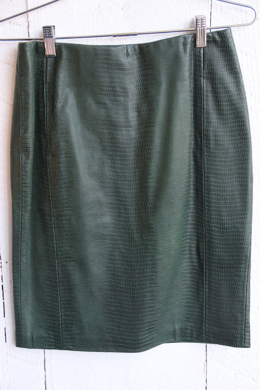 Milenti Green Leather Skirt - NWT