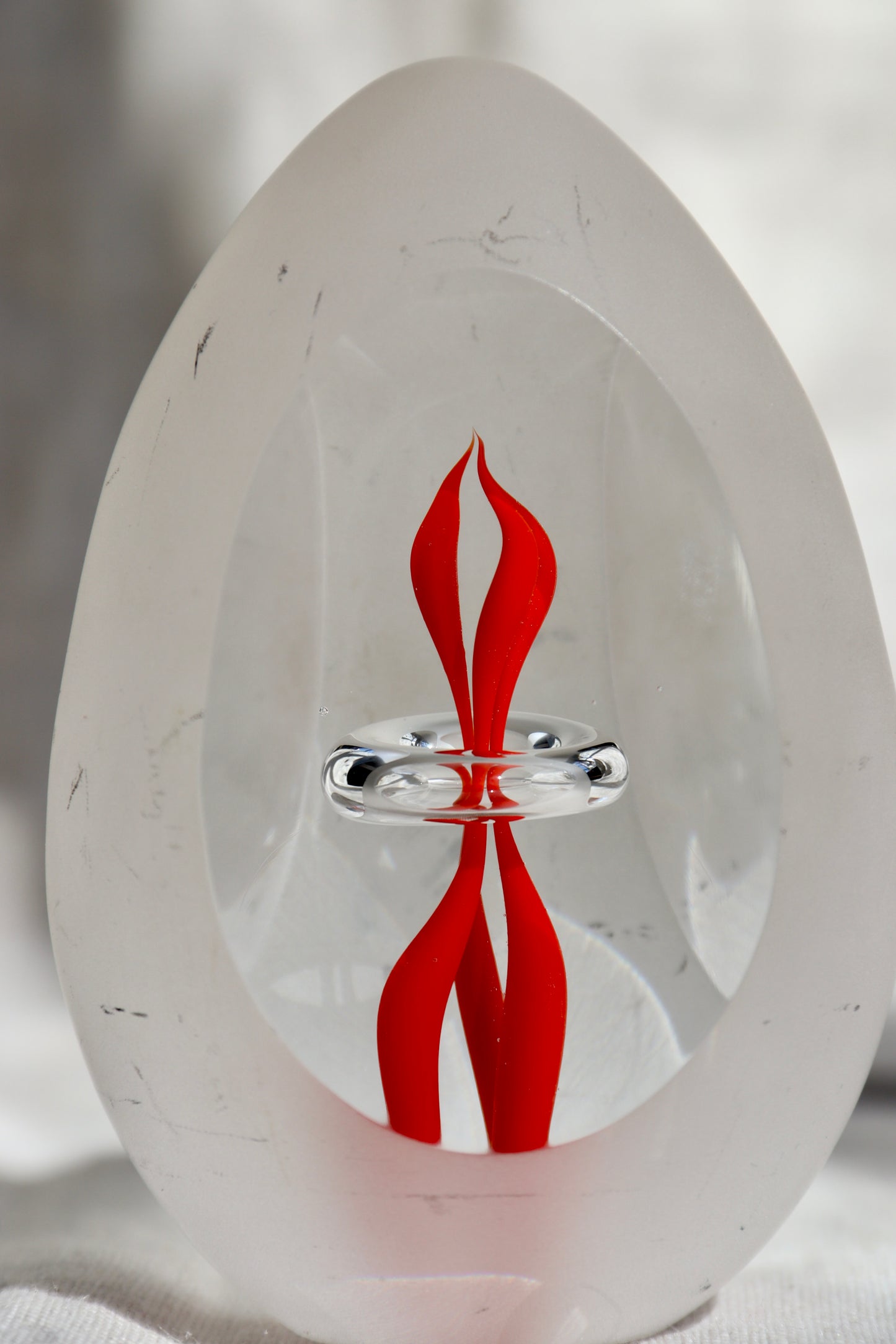 Art Cristal Bohemia Frosted Glass Paperweight