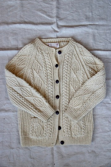 Blarney Woollen Mills White Irish Fisherman Sweater