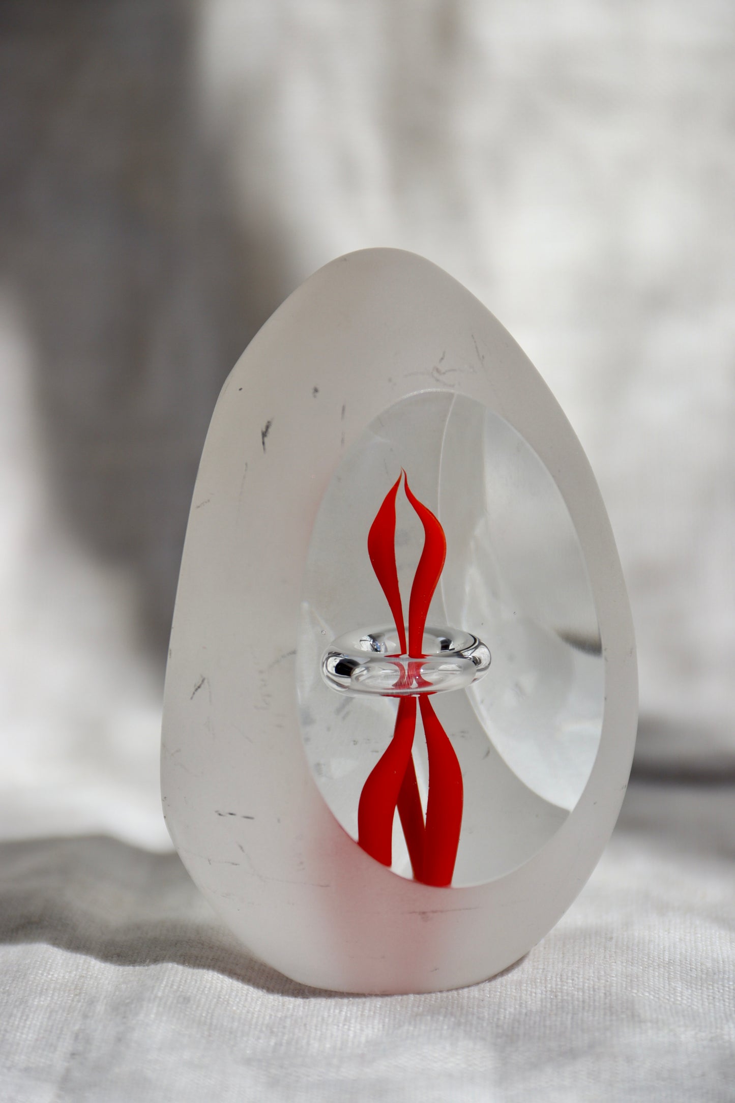 Art Cristal Bohemia Frosted Glass Paperweight