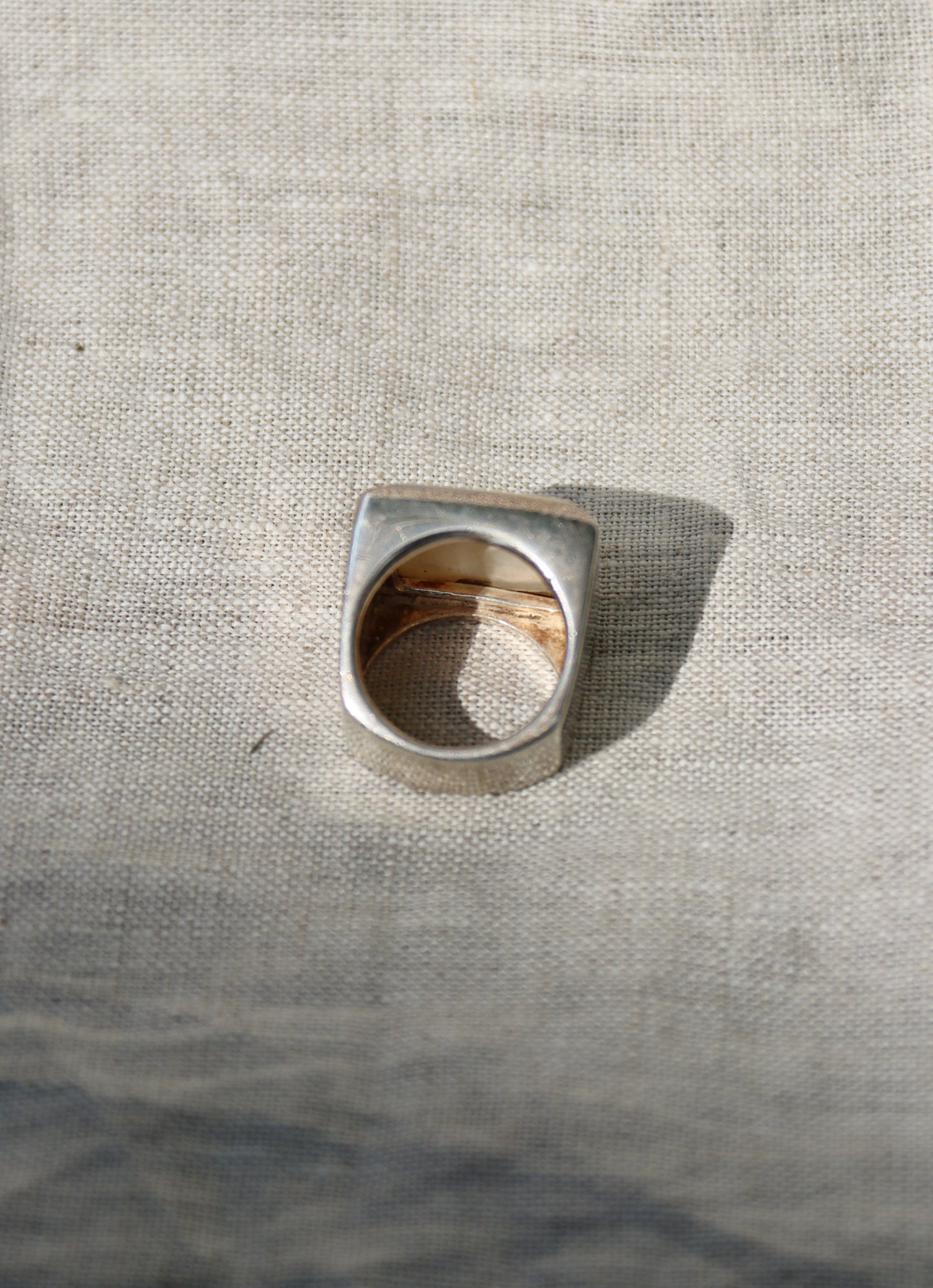 Square Mother of Pearl Sterling Silver Ring