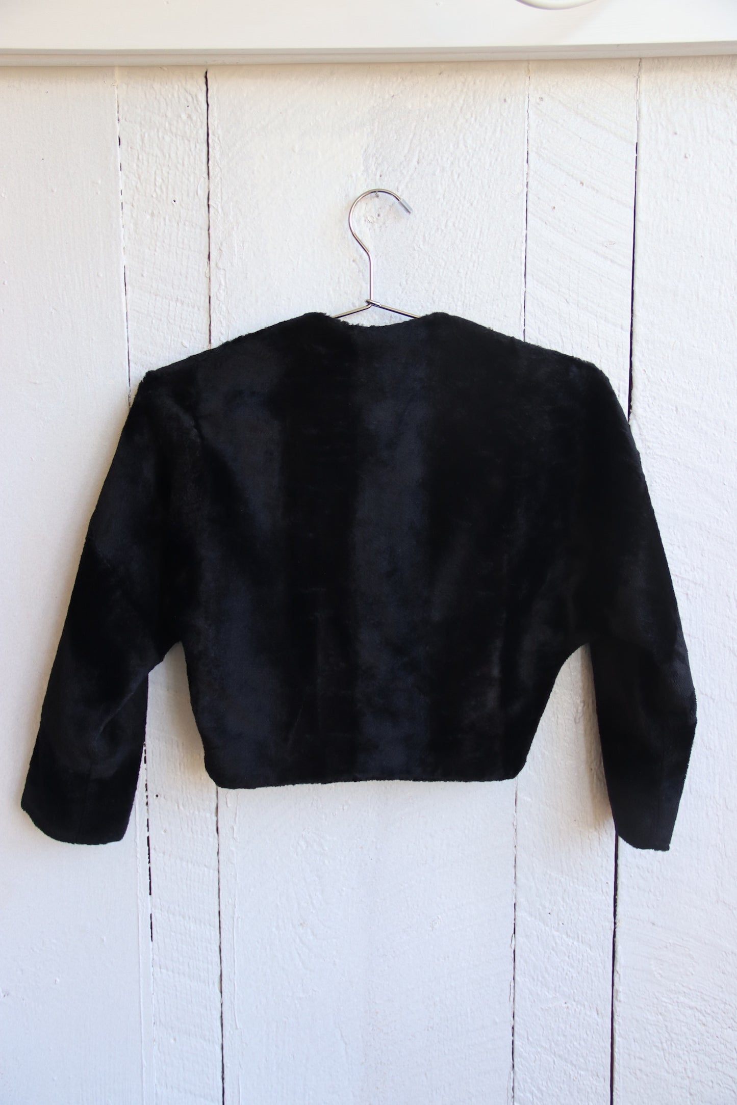 Black Fur Cropped Jacket