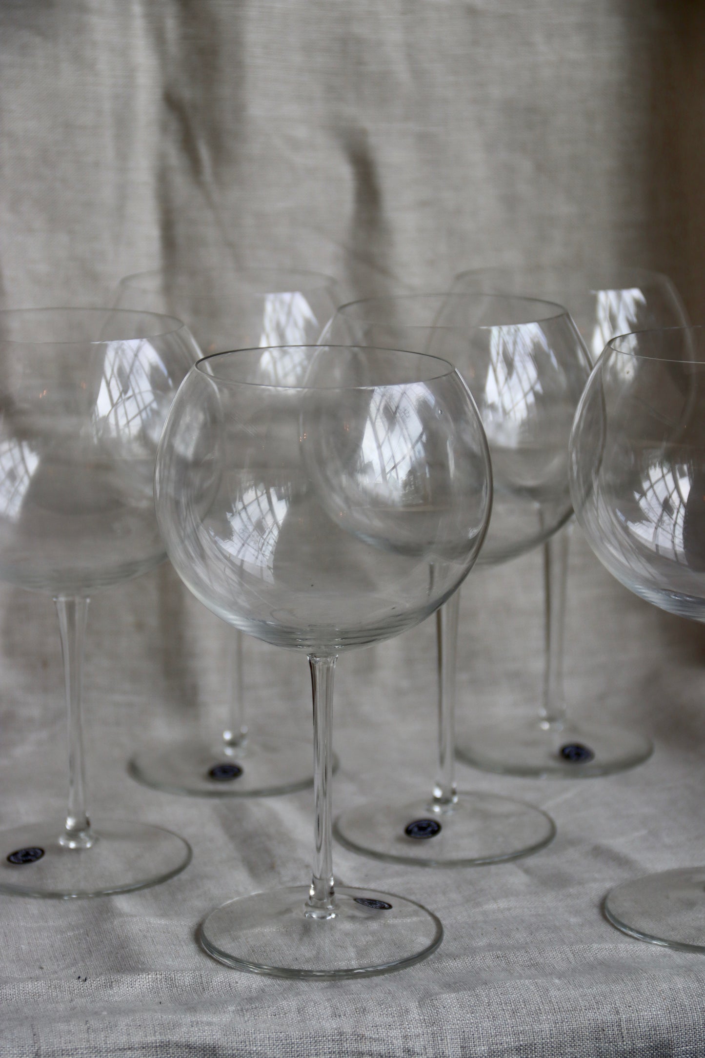 Set of 7 Romanian Crystal Goblets