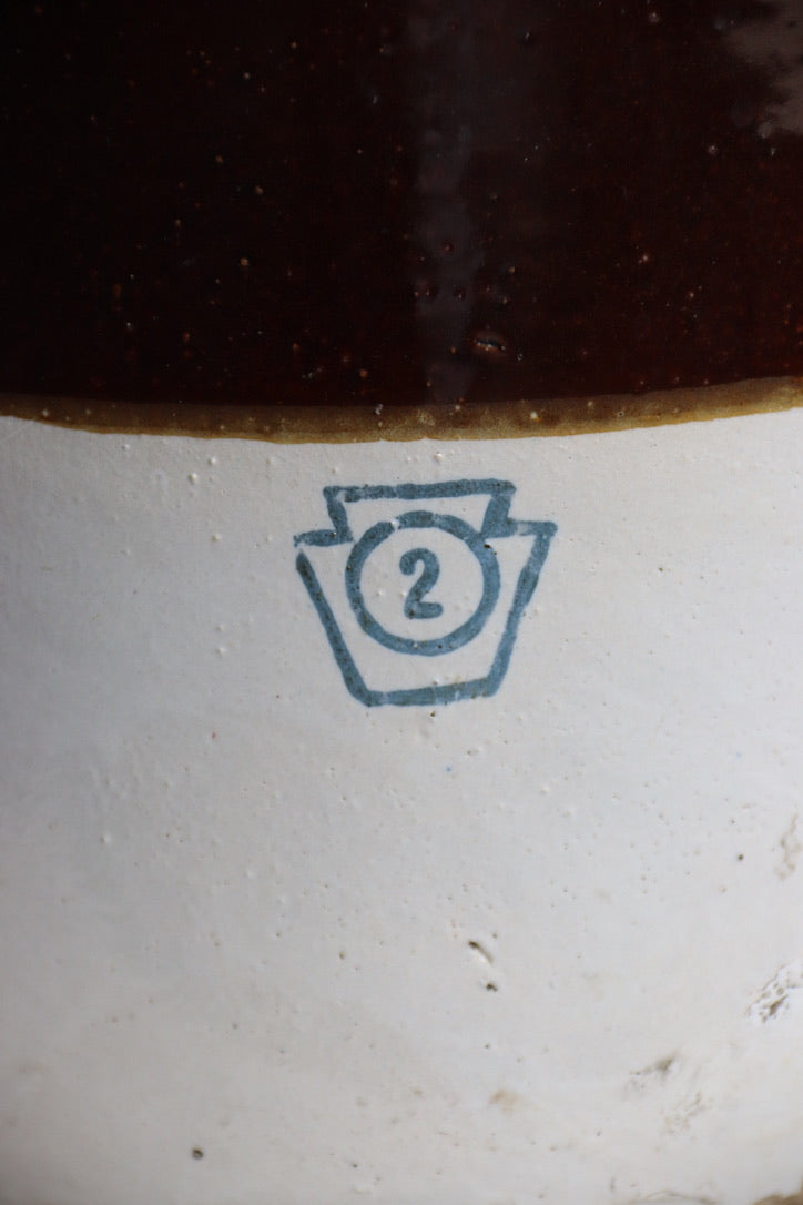 Vintage Robinson Crown Stoneware Container with Lid - 2 Gal.
