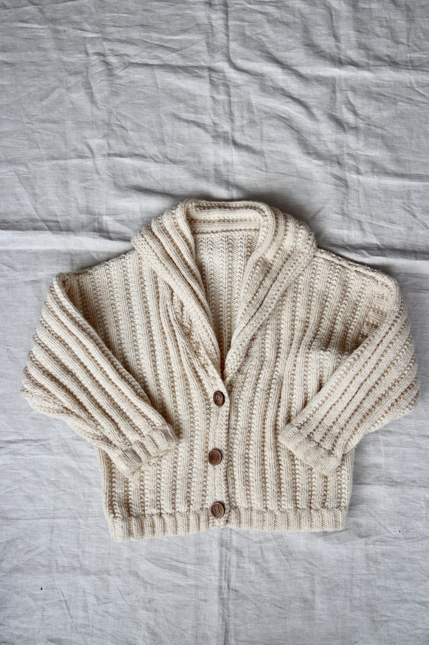 70s Hand Knit White Sweater