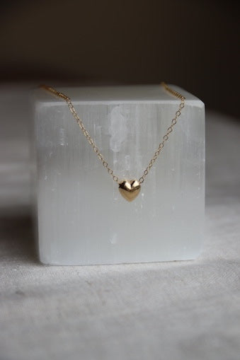 10K Heart Pendant on Gold-Filled Chain Necklace