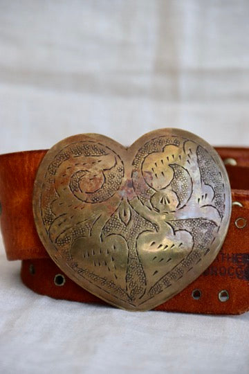 Heart Buckle Leather Belt