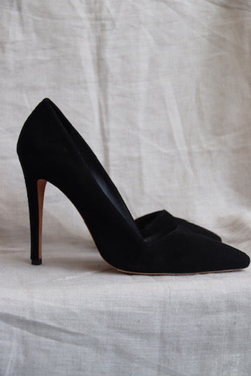 Alice + Olivia Black Suede D'Orsay Heels - 10