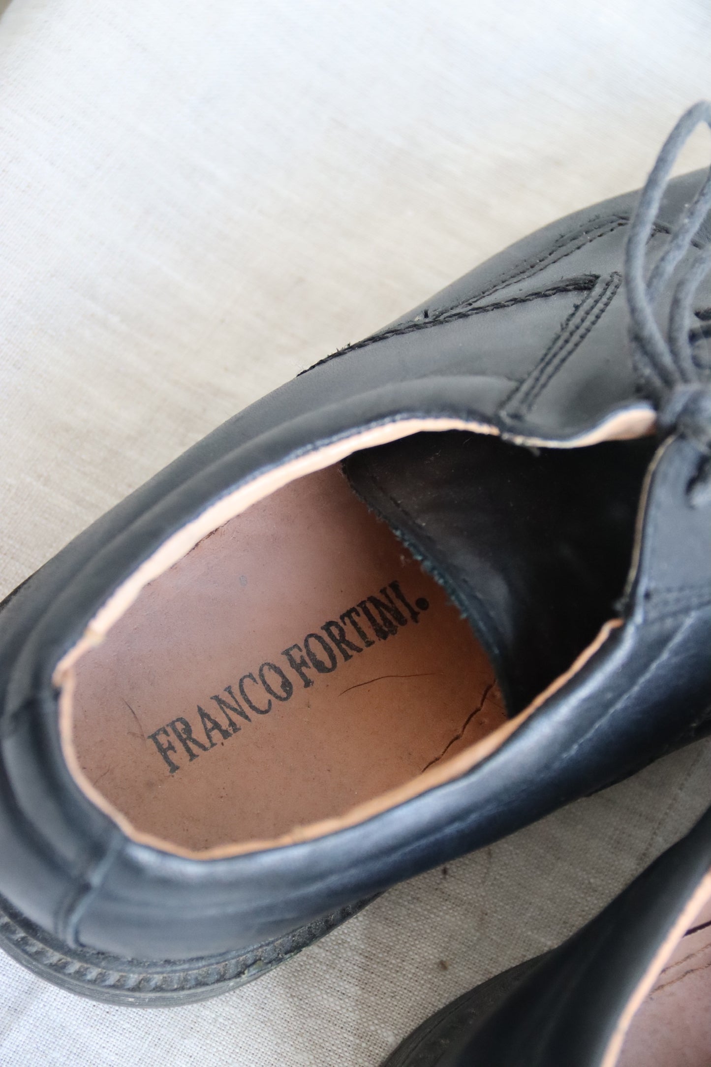 Franco Fortini Men's Black Leather Dress Shoes