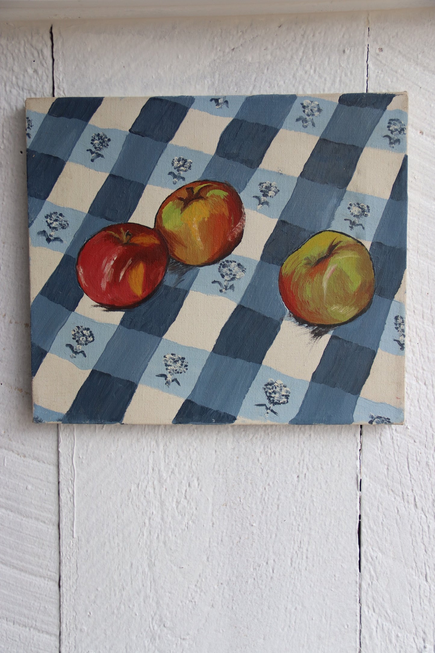 Original Oil on Canvas Still Life Painting of Apples