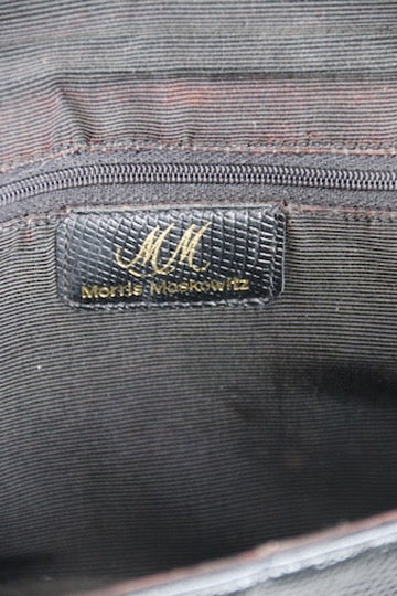 Vintage Morris Moskowitz Black Leather Hand Bag